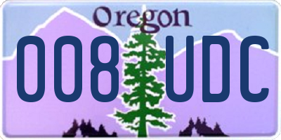 OR license plate 008UDC