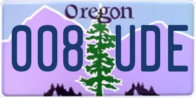 OR license plate 008UDE