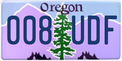 OR license plate 008UDF