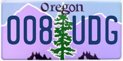 OR license plate 008UDG