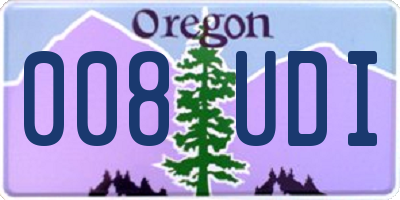 OR license plate 008UDI