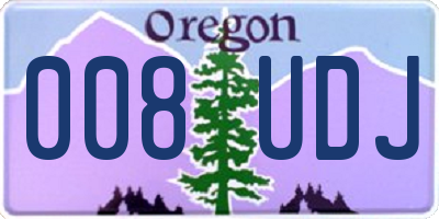 OR license plate 008UDJ
