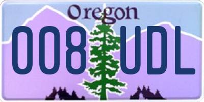 OR license plate 008UDL