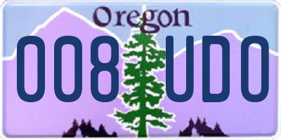 OR license plate 008UDO