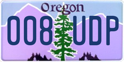 OR license plate 008UDP
