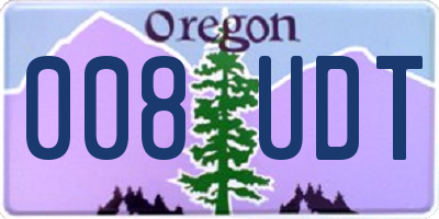 OR license plate 008UDT