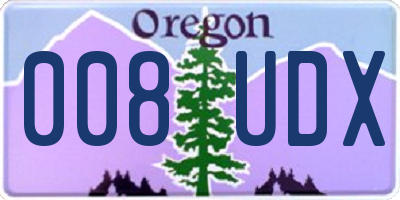 OR license plate 008UDX