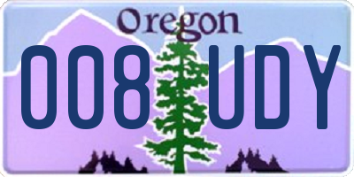 OR license plate 008UDY
