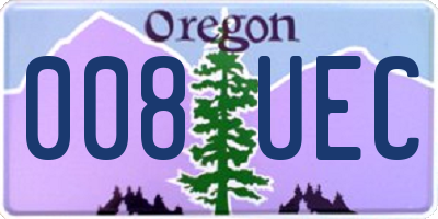 OR license plate 008UEC
