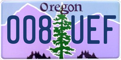OR license plate 008UEF