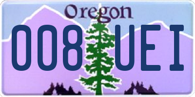 OR license plate 008UEI