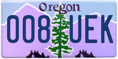 OR license plate 008UEK