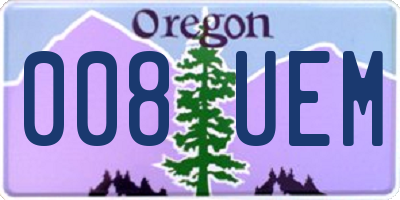 OR license plate 008UEM