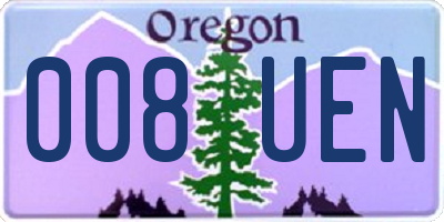 OR license plate 008UEN