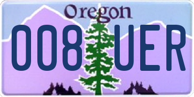 OR license plate 008UER