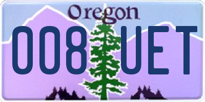 OR license plate 008UET