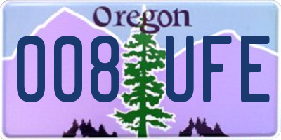 OR license plate 008UFE