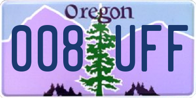 OR license plate 008UFF