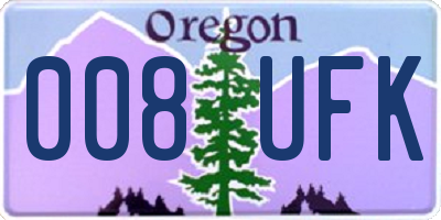 OR license plate 008UFK
