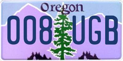 OR license plate 008UGB