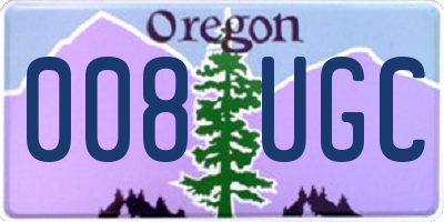 OR license plate 008UGC