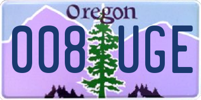 OR license plate 008UGE