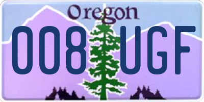 OR license plate 008UGF