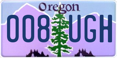OR license plate 008UGH