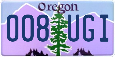 OR license plate 008UGI
