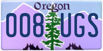OR license plate 008UGS