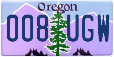 OR license plate 008UGW