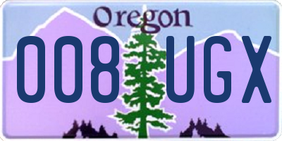 OR license plate 008UGX