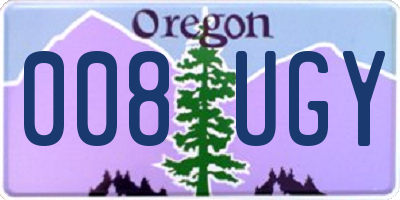 OR license plate 008UGY
