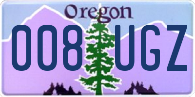OR license plate 008UGZ