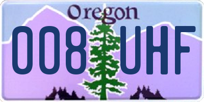 OR license plate 008UHF