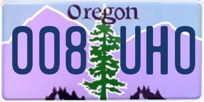 OR license plate 008UHO