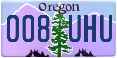 OR license plate 008UHU