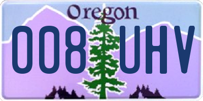 OR license plate 008UHV