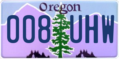 OR license plate 008UHW