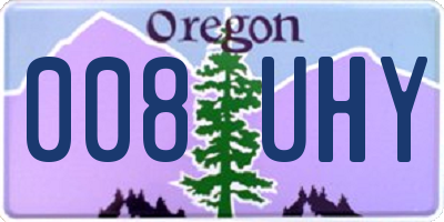 OR license plate 008UHY