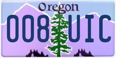 OR license plate 008UIC