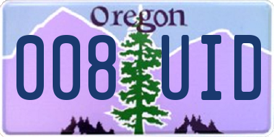 OR license plate 008UID