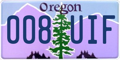 OR license plate 008UIF