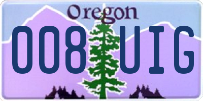OR license plate 008UIG