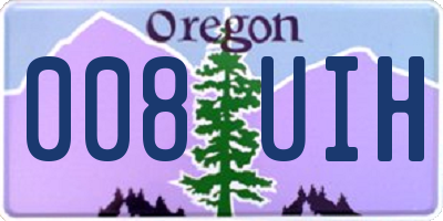OR license plate 008UIH