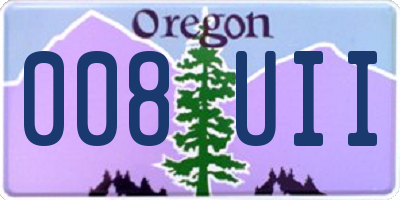 OR license plate 008UII