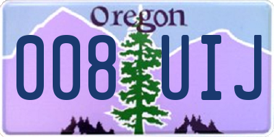 OR license plate 008UIJ