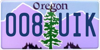 OR license plate 008UIK