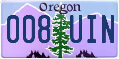 OR license plate 008UIN