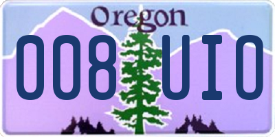 OR license plate 008UIO